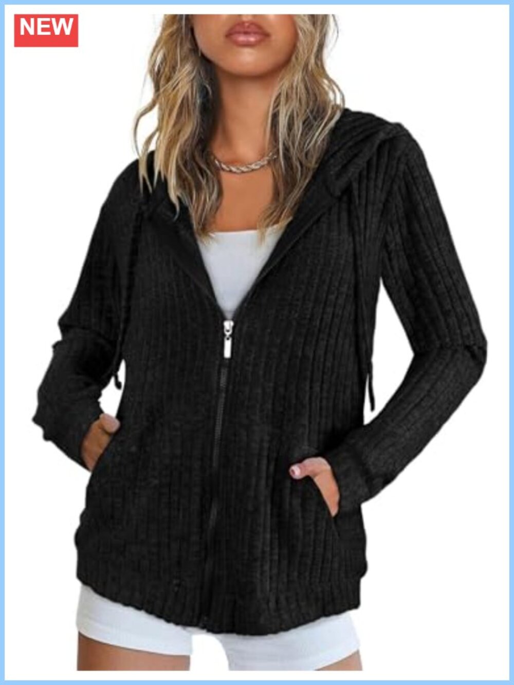 Women's Zip Up Hoodie Lightweight Tunic Sweatshirt Cardigan Long Sleeve